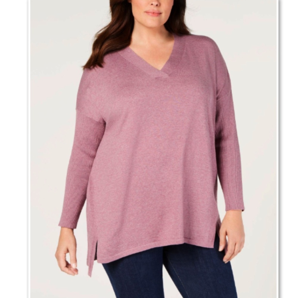 Style & Co Macys Plus High Low Tunic Roomy Sweater 2X